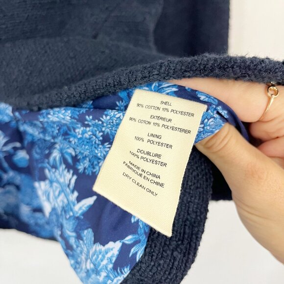 L'Agence Chamberlain Cotton Blend Boucle Tweed Blazer Jacket Navy Blue - Size 4 - Picture 5 of 8